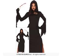 Faitas Guirca Déguisement Halloween Dame Assassin Lame Grim Reaper Noir