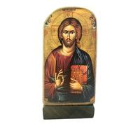 faite à la main en bois grecque chrétienne Orthodoxe Mont Athos Icône de Jésus Christ/MP5 _ 1