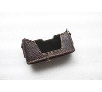 Faite à la Main en Cuir véritable véritable Demi-étui pour Sac de Couverture pour Leica Minilux Minilux Zoom Brun foncé (NO Data Back)