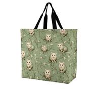 FAITEMGG Sacs de courses réutilisables Opossums Sac fourre-tout Sac à bandoulière pour voyage, pique-nique, quotidien, femme adolescente