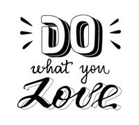 faites ce que vous aimez citation de motivation affiche inspirante utiliser Stickers muraux 54.6x59.5cm Personnalisation Noir