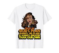 Faites Confiance à la pla de Dieu Toujours. Ses Plans sont Toujours Plus Grands Que T-Shirt Graphique avec Valeur, Homme, Blanc, L
