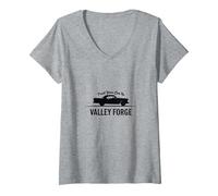 Faites Confiance à Votre Voiture au Style Classique Automobile Valley Forge T-Shirt avec Col en V, Femme, Gris Chiné, XXL
