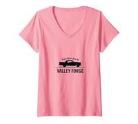 Faites Confiance à Votre Voiture au Style Classique Automobile Valley Forge T-Shirt avec Col en V, Femme, Rose, L