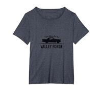 Faites Confiance à Votre Voiture au Style Classique Automobile Valley Forge T-Shirt, Femme Grandes Tailles, Bleu Chiné, 2X