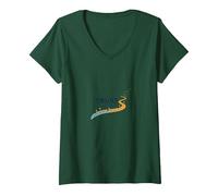 Faites Confiance au Voyage : Chemin inspirant T-Shirt avec Col en V, Femme, Vert Forêt, XXL