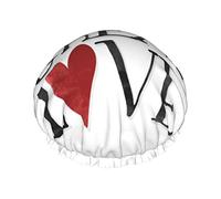 Faites de petites choses avec beaucoup d'amour Réutilisable Imperméable Lavable Réglable Convient aux femmes Toutes les longueurs de cheveux Bonnet de douche