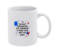 Faites De Votre Mieux Aujourd'Hui Tasse À Café Impression Tasses Avec Poignée Tasse 330Ml Pour Famille Lait Femme