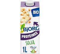 Faites le plein de protéines végétales au quotidien avec BJORG Boisson Végétale Soja Protéines Bio, saveur vanille, format 1L pratique - Lot de 4