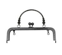 Faites-le vous-même Métal Portefeuille Cadre Fermeture Kiss Lock for DIY Craft Multicolore 18cm 20cm, Black-20cm, One size, Classique