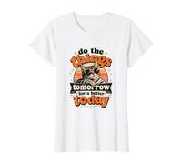 Faites Les Choses Demain pour Mieux Aujourd'hui Cool Lazy Cat Retro T-Shirt Graphique avec Valeur