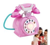 Faites semblant de jouer au téléphone- Simuler le téléphoneAvec fil Ring Me avec cadran rotatif, téléphoneJouet pour raconter des histoires musicales, jouet éducatif compact |