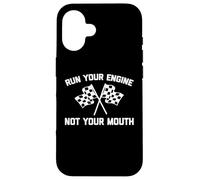 Faites tourner votre moteur, pas votre bouche - Funny Race Car Guy Racing Coque pour iPhone 16