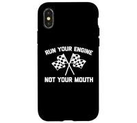 Faites tourner votre moteur, pas votre bouche - Funny Race Car Guy Racing Coque pour iPhone X/XS
