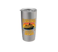 Faites une croisière uniquement ici pour Ducks Funny Ship Vacation Cruisers Gobelet isotherme en acier inoxydable double paroi