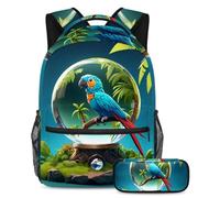Faites une déclaration avec ce sac d'école tendance 2 pièces pour garçons, filles, adolescents, boule de cristal renard, Multicolore #08, B:29.4x20x40cm P:19x7.5x3.8cm, Sacs à dos de jour
