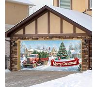 Faites une déclaration festive ce Noël avec une bannière de garage, parfaite pour célébrer la saison des fêtes (C, 400 x 180 cm)