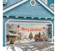 Faites une déclaration festive ce Noël avec une bannière de garage, parfaite pour célébrer la saison des fêtes (A, 400 x 180 cm)