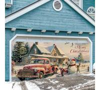 Faites une entrée ce Noël avec une bannière de garage accrocheuse qui améliorera instantanément vos décorations de vacances (A, 480 x 210 cm)