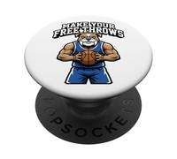 Faites Vos Lancers francs Joueur de Basket-Ball Disant Bulldog PopSockets PopGrip Adhésif