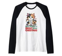 Faites-Vous Plaisir avec Un Petit Chat Calico Mignon et miaulé Manche Raglan