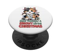 Faites-Vous Plaisir avec Un Petit Chat Calico Mignon et miaulé PopSockets PopGrip Adhésif