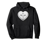 Faith and Fairway Christian Golf Heart Cross Sweat à Capuche
