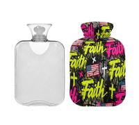 Faith Bouillotte vert fluo avec housse souple 2 l pour chauffe-ventre, bolsa de calor para Dolor Menstrual