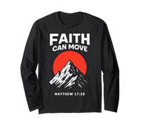 Faith Can Move Matthew 17:20 Motif Montagne chrétienne Manche Longue