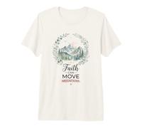 Faith Can Move Mountains Aquarelle Nature Art T-Shirt Haut de Gamme