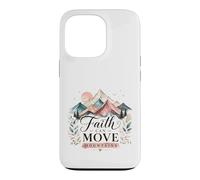 Faith Can Move Mountains Aquarelle spirituelle Coque pour iPhone 13 Pro