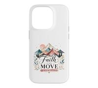 Faith Can Move Mountains Aquarelle spirituelle Coque pour iPhone 14 Pro