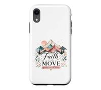 Faith Can Move Mountains Aquarelle spirituelle Coque pour iPhone XR