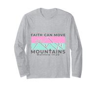 Faith Can Move Mountains Art de l'écriture chrétienne Manche Longue