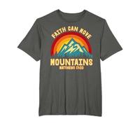Faith Can Move Mountains Design citation de la Bible chrétienne T-Shirt