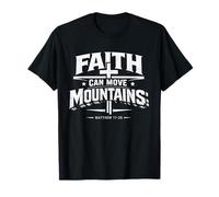 Faith Can Move Mountains Design Écriture chrétienne T-Shirt