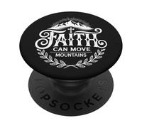 Faith Can Move Mountains - Jésus Promise Art catholique PopSockets PopGrip Adhésif