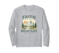 Faith Can Move Mountains Matthew 17:20 Watercolor Hand Drawn Manche Longue