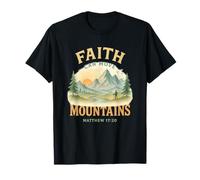 Faith Can Move Mountains Matthew 17:20 Watercolor Scene T-Shirt