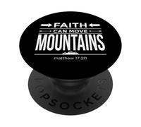 Faith Can Move Mountains Matthieu 17:20 Bible chrétienne PopSockets PopGrip Adhésif