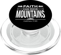 Faith Can Move Mountains Matthieu 17:20 Bible chrétienne PopSockets PopGrip pour MagSafe