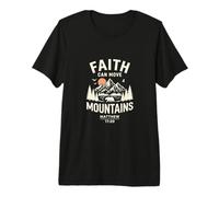 « Faith Can Move Mountains » Matthieu 17:20 Christian T-Shirt Haut de Gamme