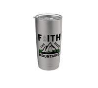 Faith Can Move Mountains Matthieu 17 20 Religieux Gobelet isotherme en acier inoxydable double paroi