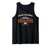 Faith Can Move Mountains Retro Sunset Bible Verse Christian Débardeur