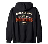 Faith Can Move Mountains Retro Sunset Bible Verse Christian Sweat à Capuche
