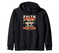 Faith Can Move Mountains Retro Sunset Bible Verse Christian Sweat à Capuche