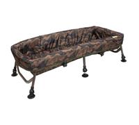 Faith Carp Cradle XL - Tapis de réception Carpe Pliable Camouflage - 113x51x34cm - Cadre en Aluminium - Pieds boueux - Matelas épais - Lieu de dépose sécurisé pour Les pêcheurs de carpes