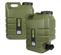 FAITH CARP TACKLE Jerrycan d'eau avec Robinet - 15 LTR - 2 Pièces - Polyéthylène Vert - Réservoir d'eau - Conteneur d'eau - Bidon d'eau - Distributeur - Robinet - avec Robinet de Distribution