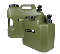 FAITH CARP TACKLE Jerrycan d'eau avec Robinet - 18 LTR - 2 Pièces - Polyéthylène Vert - Réservoir d'eau - Conteneur d'eau - Bidon d'eau - Distributeur - Robinet - avec Robinet de Distribution