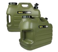 FAITH CARP TACKLE Jerrycan d'eau avec Robinet - 25 LTR - 2 Pièces - Polyéthylène Vert - Réservoir d'eau - Conteneur d'eau - Bidon d'eau - Distributeur - Robinet - avec Robinet de Distribution